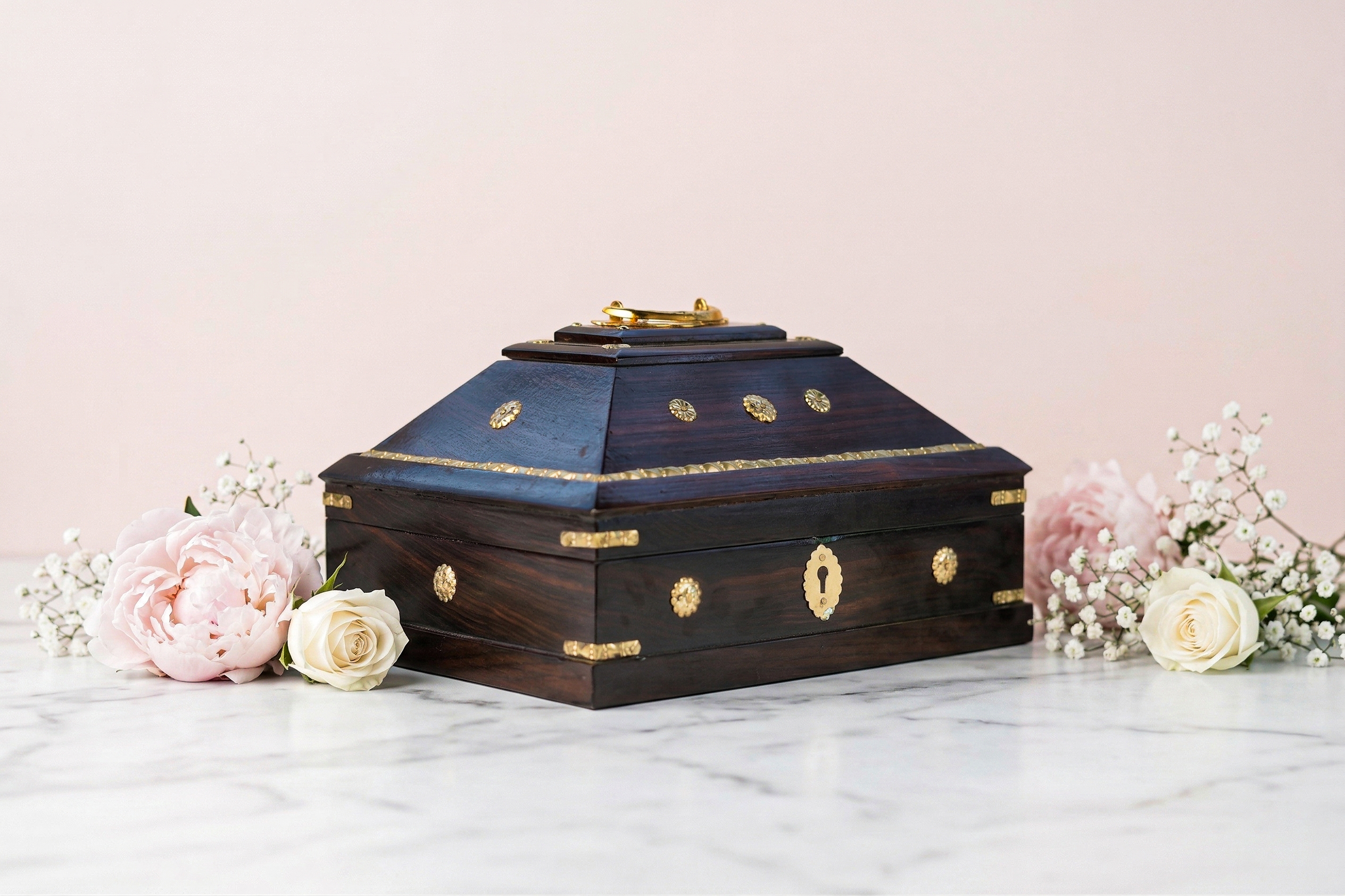 Jewel box Hand Made Kerala Traditional Netter Box Ornament Box Rosewood