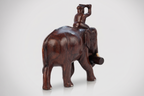 Wooden Elephant Mahout Statue Rosewood