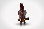 Wooden Elephant Mahout Statue Rosewood