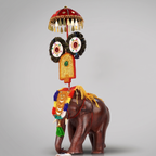 Kerala Handcrafted Wooden Elephant Pooram Festival Sculpture For Decor & Gifting