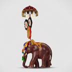 Kerala Handcrafted Wooden Elephant Pooram Festival Sculpture For Decor & Gifting