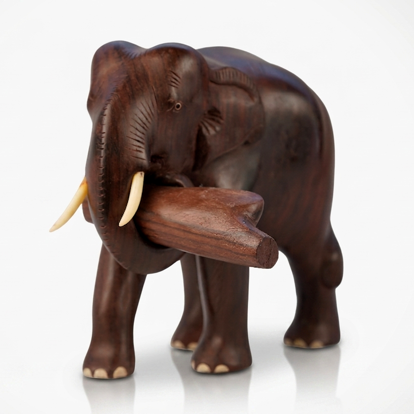 Elephant with log (Rose Wood)