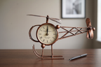 Time Takes Flight: Discover The Iron Metal Helicopter Table Clock