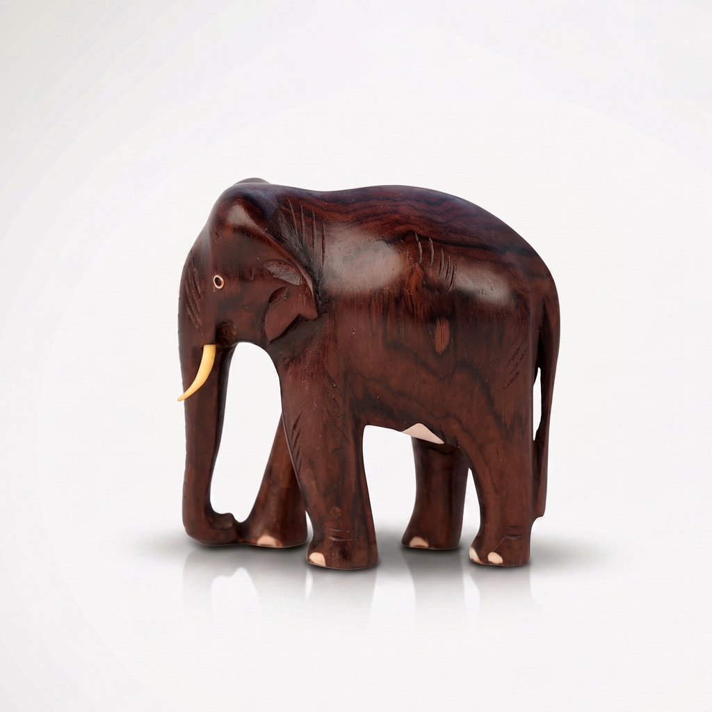 Rosewood Elephant Figurine for Home Decor