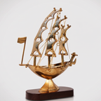 ZTC Brass Metal Sailboat Ship Model Figurine Showpiece for Home,